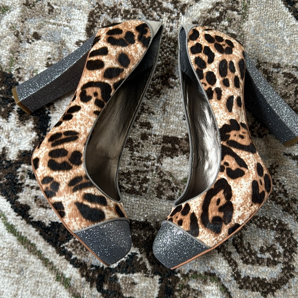 Sam Edelman Cap Toe Platform Pumps Leopard Print - image 5